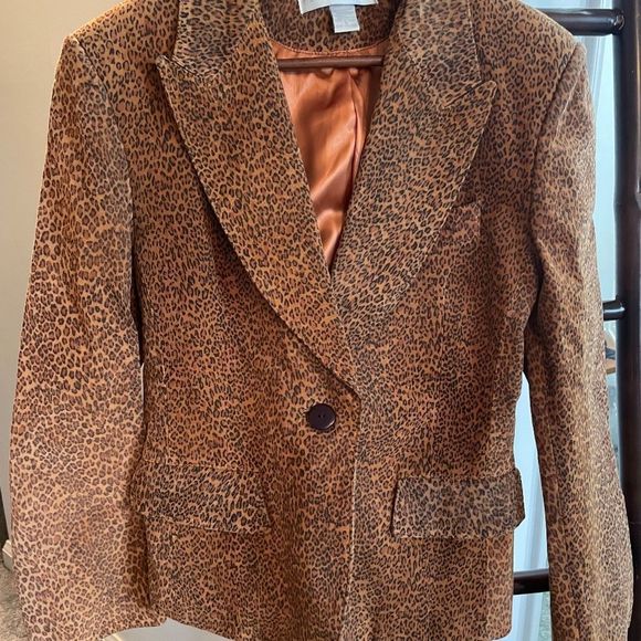 THE LIMITED leopard print suede blazer - M - Picture 6 of 8